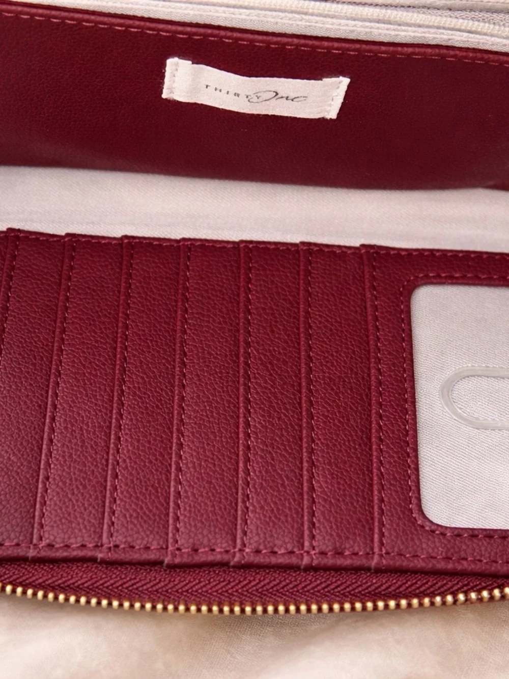 Thirty-One All About The Benjamins Wallet Burgundy - Picture 3 of 7